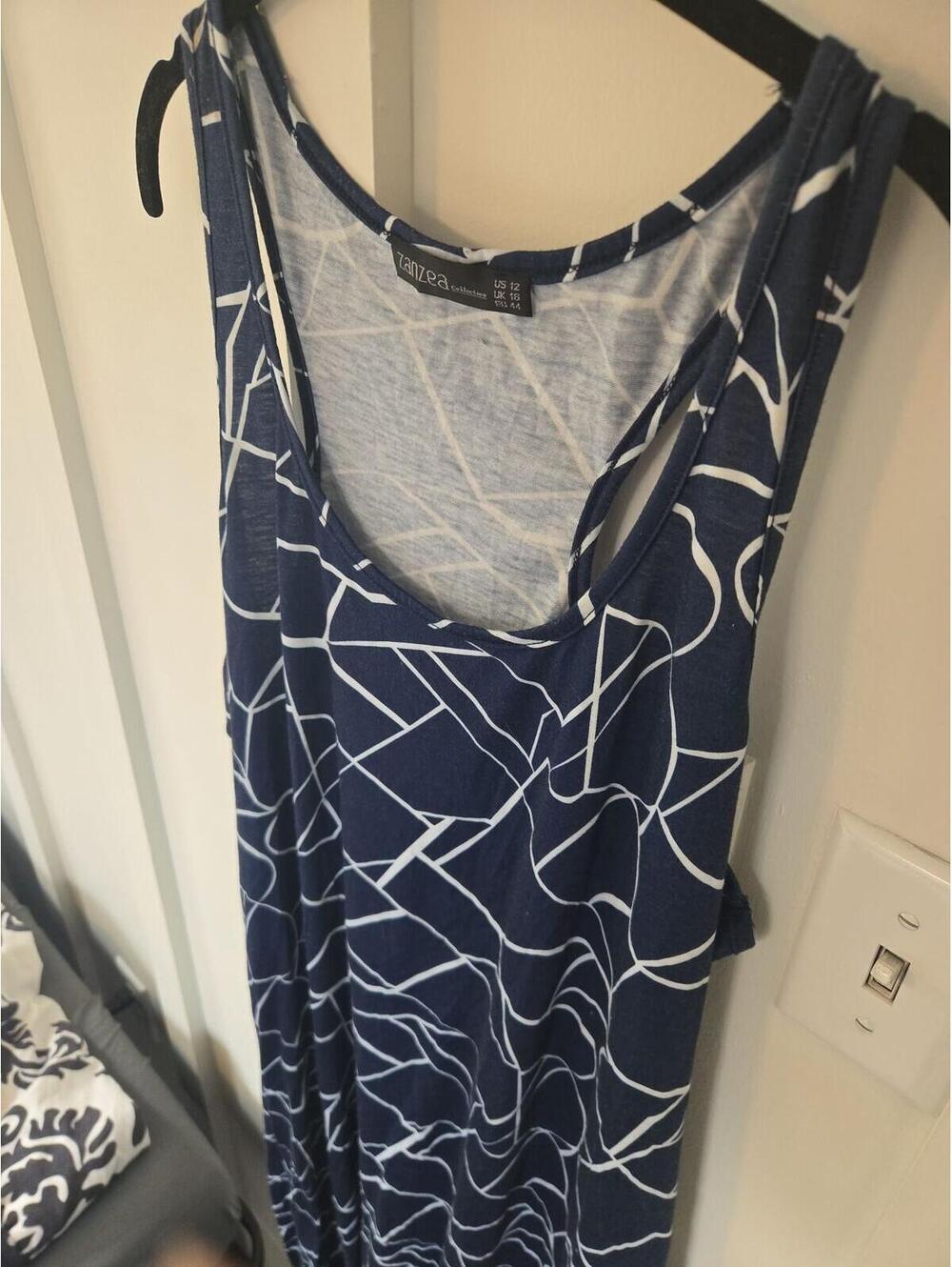 Zanzea Geometric Abstract Print Sleeveless Maxi Dress Size 12 - Picture 5 of 5